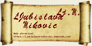 LJubislava Miković vizit kartica